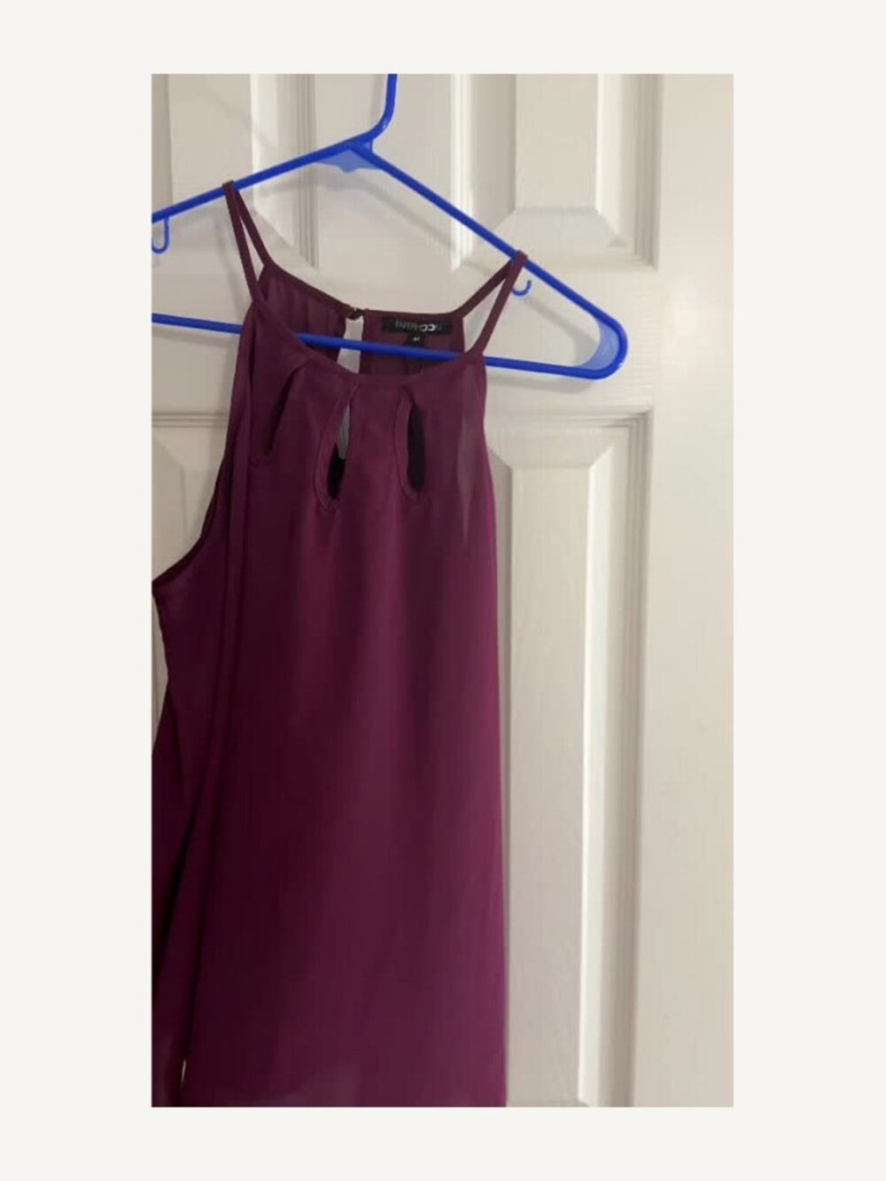 Papermoon Plum Keyhole Sleeveless Blouse M